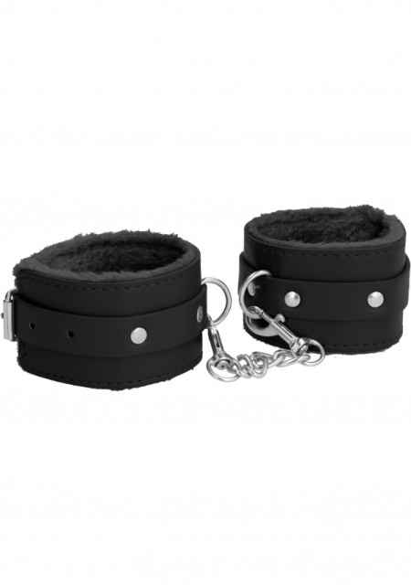 Menottes en cuir et fourrure - Noires
