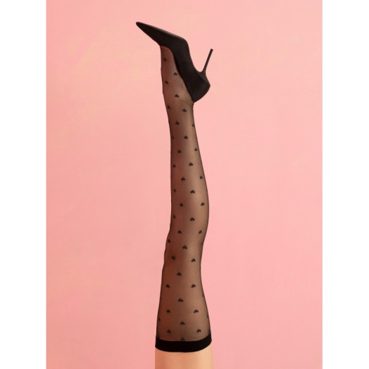 Bas en voile avec motif de coeurs de la marque de lingerie Fiore