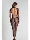 Catsuit manches longues et dos nu en résille transparente - Corps-à-corps