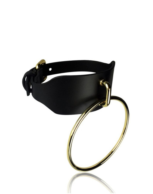 Collier en cuir Circuit Choker - Noir et Or