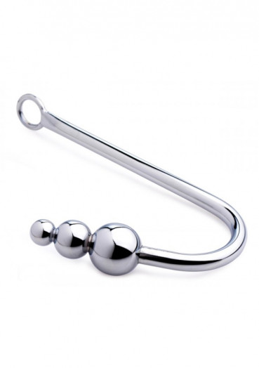 Crochet anal avec poignée en acier chirurgical et boule en aluminium de taille progressive allant de 1,5cm à 3,5cm