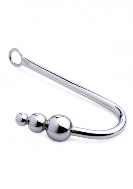 Crochet anal avec poignée en acier chirurgical et boule en aluminium de taille progressive allant de 1,5cm à 3,5cm