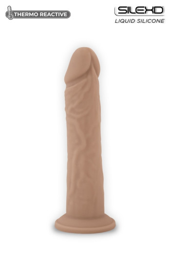 Dildo en silicone thermoréactif qui réagit à la chaleur. Il peut se mettre au micro-ondes ou au frigo.