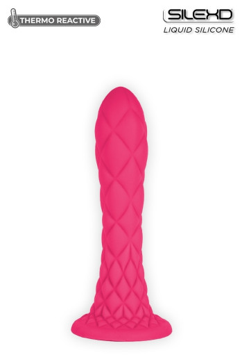 Dildo en silicone thermoréactif qui réagit à la chaleur. Il peut se mettre au micro-ondes ou au frigo.