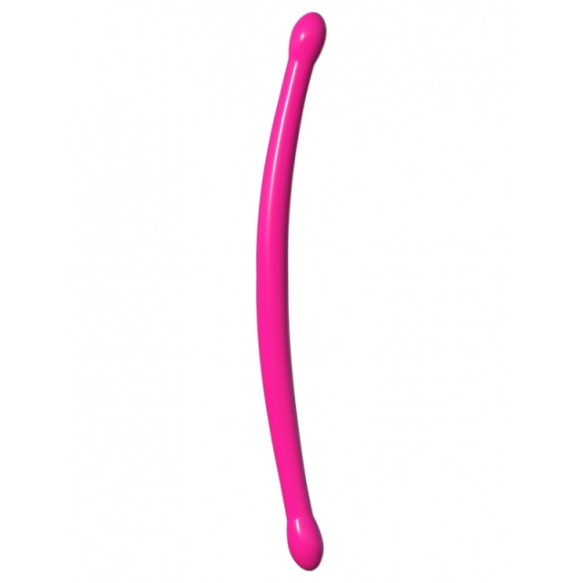 Double dildo en silicone rose