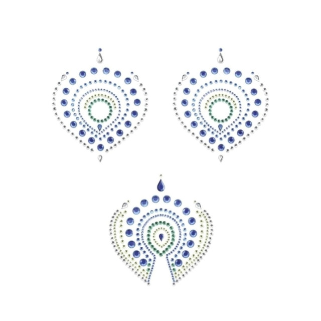 Nippies et bijou de pubis autocollants en strass