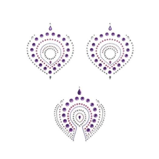 Nippies adhésifs en strass violet et rose