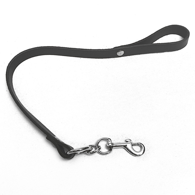 Laisse courte en cuir pour les jeux BDSM.