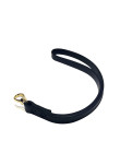 Laisse en cuir avec attache plaquée or 24 carats