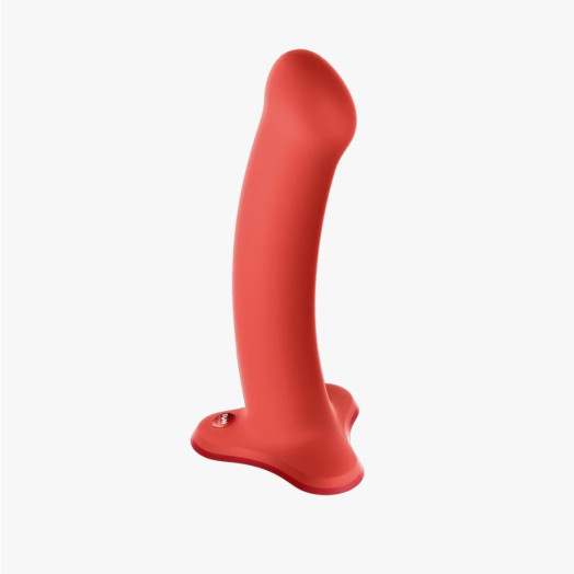 Dildo Magnum de Fun Factory en silicone médical court et souple adaptable sur harnais pour gode-ceinture