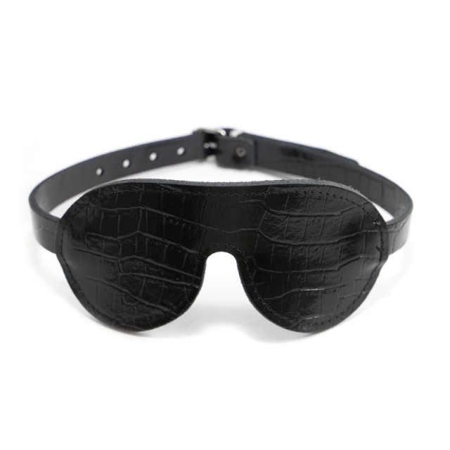Masque occultant en cuir effet croco - Noir