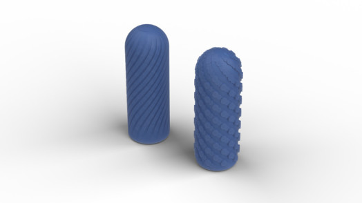 Gaine masturbatrice pour pénis avec deux textures différentes pour jeux solo ou en duo, sans piles ni batterie