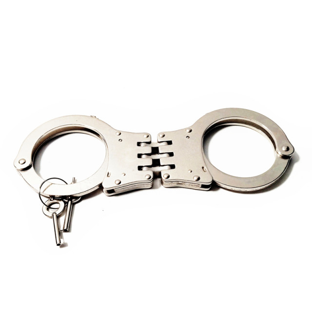 Menottes BDSM en acier lourd et solide ouvrables uniquement avec leur clé