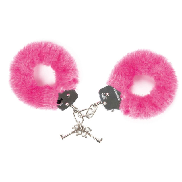 Menottes toutes douces en fourrure rose ouvrables sans la clé
