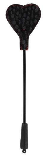 Mini cravache cœur avec fourrure synthétique aspect léopard