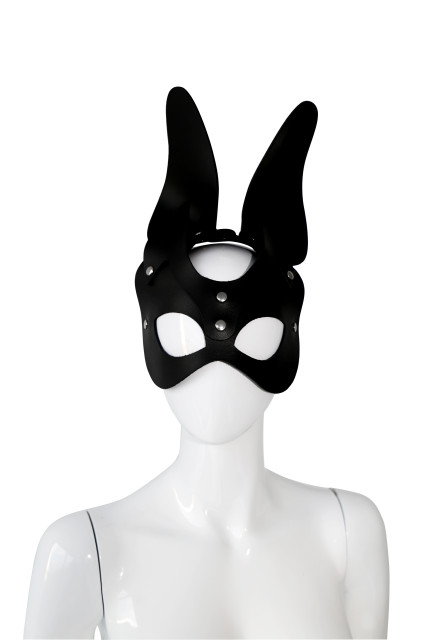 Masque de lapin en cuir noir
