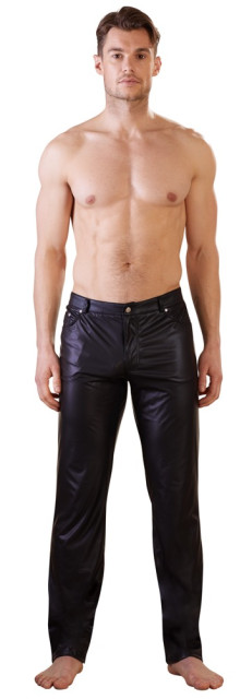 Pantalon en wetlook mat qui habille le corps pour des soirées fetish
