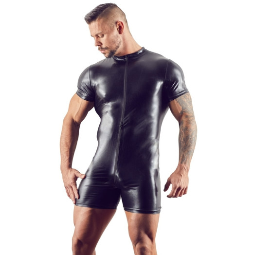 Playsuit homme en wetlook avec fermeture éclair intégrale