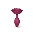 Plug anal en silicone avec butée en forme de rose - Taille M