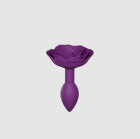 Plug anal en silicone avec butée en forme de rose - Taille S