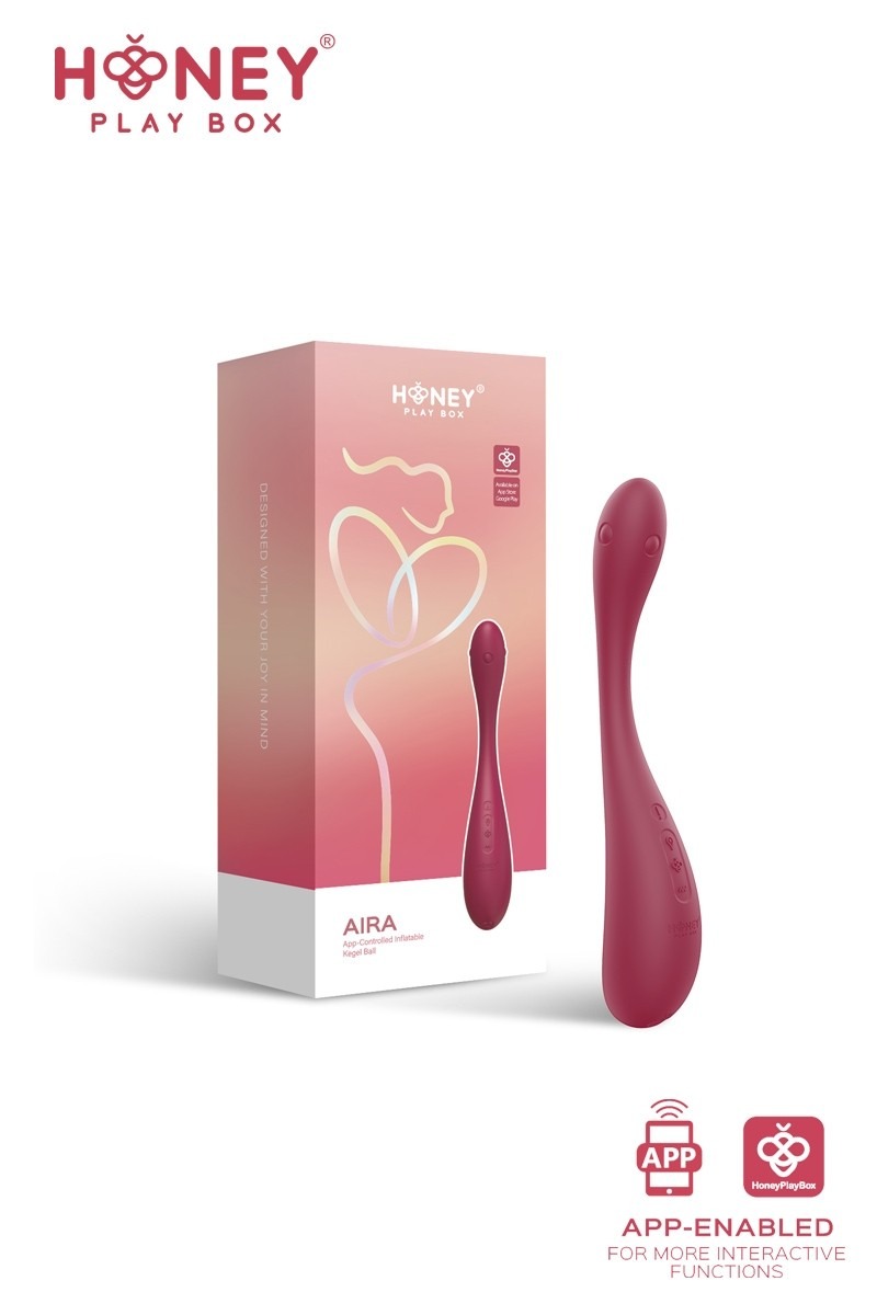 Vibromasseur connecté pour musculation du périnée Puff Rouge