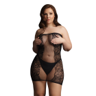 Robe bustier en résille et dentelle - Linda Queen Size