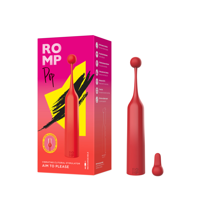 Le stimulateur clitoridien Pop de chez Romp offre des sensations uniques semblables à des coups de langue.