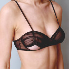 Soutien-gorge drapé en résille transparente
