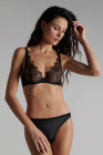 Soutien-gorge foulard en dentelle et soie - Rendez-vous Noir