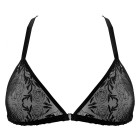 Soutien-gorge triangle en tulle brodé avec bijou argent - Maaya
